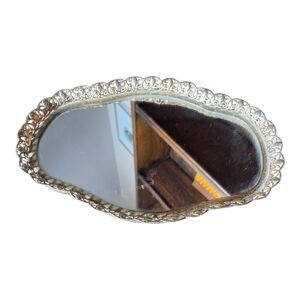 Vintage Silver Scalloped Edge Vanity Tray